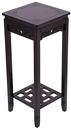 NUMNBE Bambus Pflanzenständer mit 2 Ebenen - Eleganter Blumenregal zur Aufbewahrung und Dekoration für Wohnzimmer und Flur, 70x30x30cm, max. Tragfähigkeit 50kg