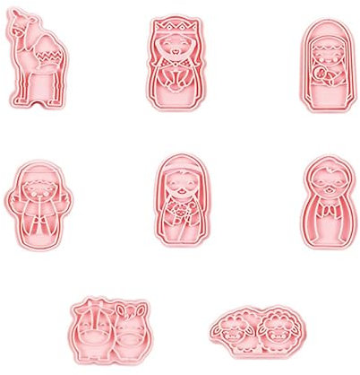 Rufevee 8 Stück Eid Mubarak Cookie Cutter Ramadan Mubarak Kunststoff Cookie Stempel Eid Gebete Cookie Form Presse Creme Leichte Kunststoff Biskuit Schneider Prägung Form