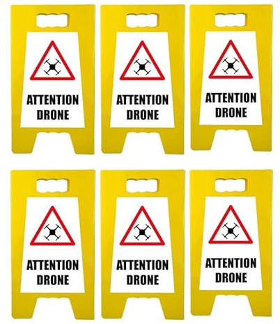 Chevalet de signalisation DRONE de dimensions 55 x 31 cm - Lot de 6