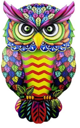 GIEEU Metall-Eulen-Wanddekoration, Eulen-Wandkunst, bunte Hängedekoration für Garten, Terrasse, Veranda, Tür