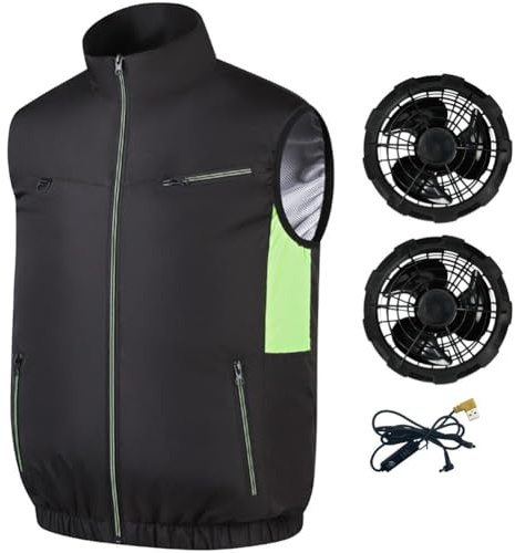 Muteitt Cooling Vest with Air Conditioning Fans for Men and Women, Lightweight Quick Dry Cooling Fan Vest Cooling Workwear for Hot Weather Travel