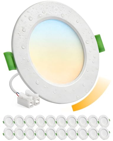 BOJIM LED Einbaustrahler 230V für Bad, Dimmbar Spots Deckenleuchte 68mm - 80mm Lochmaß, Deckenspots 5W, Warmweiß Neutralweiß Kaltweiß, IP44 Wasserdicht Einbauleuchten, für Küche Wohnzimmer, 20er Set
