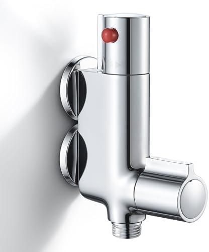 Mini miscelatore termostatico per doccia, valvola termostatica per doccia, in ottone, piccolo miscelatore verticale per camper, camper, yacht, barca, doccia, bidet, centro 45 mm, uscita cromata da 1/2
