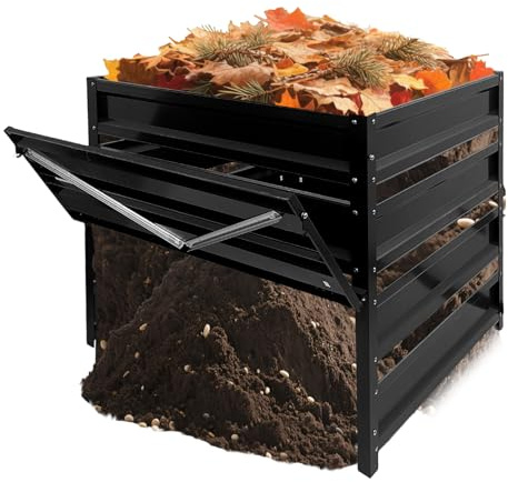 Compost Bin Outdoor - 170 Gallon Metal Wire Mesh Compost Bins with Rust-Proof Coating, Compost Bin for Yard Waste, Leaves & Kitchen Scraps, 31.5(L)*31.5(W)*39.4(H) inch