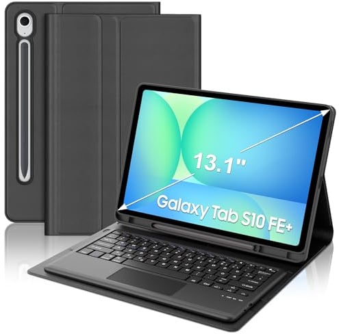 Occtingkind Für Galaxy Tab S10 FE+ 13.1 Tastaturhülle mit Touchpad QWERTZ | Mit Touchpad - Langer Akkulaufzeit, Optimale Nutzung, Tastatur Hülle für Samsung Galaxy Tab S10 FE+ 13,1 Zoll Schwarz