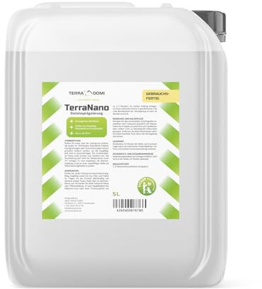 TerraDomi TerraNano Steinimprägnierung Außen 5 L für 50-70m² | schützt vor Grünbelag, Moosbefall und Frostschäden | Steinversiegelung für Terrassenplatten, Gehwege, Betonstein & Pflaster