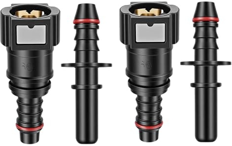 2 Pièces Ensemble Connecteur de Conduite de Carburant Croit 7.89mm à 8mm | Raccord durite Essence, Connecteur de Tuyau de Carburant Droit Femelle, Déconnexion, Tuyau en Nylon, Facile à Installer