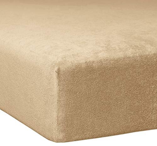 Traumschlaf Flausch Frottee Spannbettlaken Sand, 180x200 cm - 200x200 cm