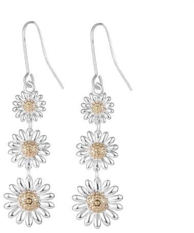 Philip Jones Triple Daisy Drop Earrings