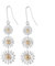 Philip Jones Triple Daisy Drop Earrings