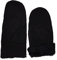 HEITMANN 100% Lammfell Handschuhe Fäustlinge Echt-Leder Damen NEU (S, Schwarz)