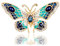 KristLand - Élégante Broche en Papillon Émaillée d'ailes Bleues avec Cristal Autrichien pour Femmes Mariages/Robes/Mariage