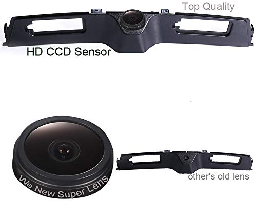 18mm Objektiv Kofferraumgriff Rückfahrkamera Wasserdicht Rückfahrkamera Farbe Auto Rückfahrkamera 170 Grad Betrachtungswinkel Nummernschild mit Nachtsicht für GPS Radio für Jeep Compass L