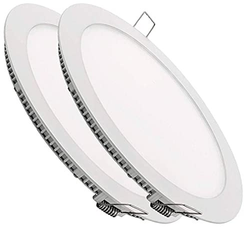 LED ATOMANT Packung mit 2 LED Einbaustrahler Downlight Rund Flach 300mm 24W, Kaltweiß Farbe (6500K), Durchmesser 280mm, 2200 Lumen, Inklusive Treiber