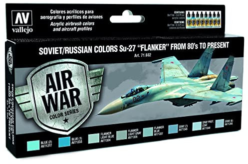Vallejo Model Air Set 71602 Soviet/Russian colors Su-27 Flanker from 80's to present (8)