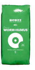 BioBizz - Compost orgánico para macetas All-Mix, Light-Mix y Worm-Humus (1 x - Humus de gusano 40 L)