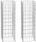 ESTEXO Lot de 2 colonnes de gabion 4 coins 30 x 30 cm Hauteur 100 cm Avec spirales