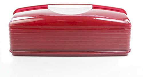 Tupperware E14 XXL Garde Dessert Cloche à gâteau rectangulaire Rouge foncé 35356