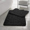 Comfort Collections Badvorleger-Set, rutschfest, weich, WC- und Badteppich, Memory-Schaum, Kieselstein-Design, Farbe: Schwarz, 2-teilig