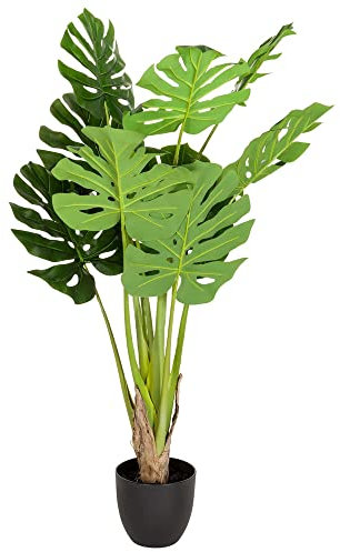 hjh OFFICE Kunstpflanze Philo Philodendron Höhe 120 cm Grün 10 Blätter Baumfreund Zimmer Dekopflanze künstlich, 871006