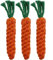 HESUILONG Carrot Dog Toys Puppy Teething Toy Pet Rope Toys for Puppies and Cats, Safe Braided Handmade Gift 3 PCS