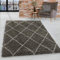 HomebyHome Shaggy Teppich Wohnzimmer 120 x 170 cm - Hochflor Teppich Skandi Rauten Taupe Extra Weich und Flauschig - Bettvorleger Teppich für Schlafzimmer, Küchenläufer - Carpet, Halı, Kilim