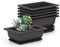 Perfit 10 Stück Pflanztöpfe mit Tablett, Kunststoff Bonsai Pflanztopf für Blumen Sukkulenten Topfpflanze 16,5X12cm