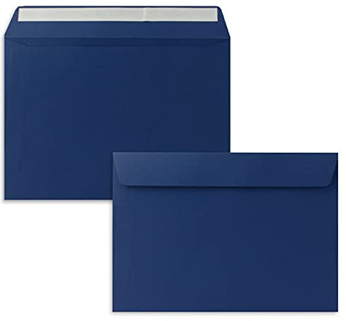25x Briefumschläge DIN C5 Dunkelblau (Blau) - 16,2 x 22,9 cm - Haftklebung - Edle Kuverts für große Einladungen und Karten zum Geburtstag oder Hochzeit