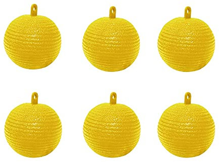 Yeehliny Wespenfalle,Gelbfalle Klebrige Insektenfallen, Gelbfalle Ball Fliegenfalle, Wespenfalle Ball, Fruchtfliegenfalle, Hanging Fliegenfänger Ball Für Gartenpflanzen (6PCS-Gelb)