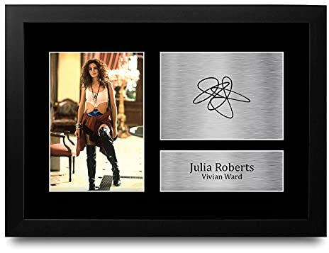HWC Trading FR A4 Julia Roberts Pretty Woman Vivian Ward - A4 Framed Geschenke Gedruckt, Signiert Autogramm Bild Für Film-Erinnerungsstücke-Fans - A4 Eingerahmt