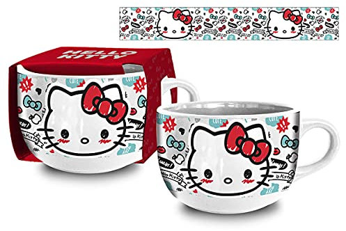 CORIEX Bol petit déjeuner Jumbo 600 ml dans une boîte cadeau de Hello Kitty