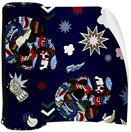 Federmäppchen mit Pop-Art-Objekten, Totenkopf, Tasche mit Reißverschluss, für Schreibwaren, Reisen, Schule, Studenten