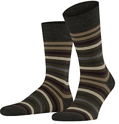 FALKE Herren Tinted Stripe Socken Wolle Baumwolle atmungsaktiv | mit hochwertiger Fil d´Ecosse