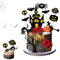 15 Stücke Kuchen Deko Halloween mit Fledermaus Kürbis Schloss Hexe Besen Mond Cupcake Toppers - Halloween Kuchen Topper