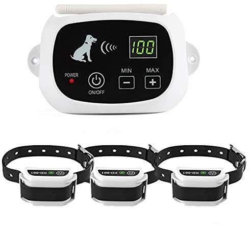 QXbecky Système à Distance de clôture pour Chien sans Fil KD-661 Gros Chiens Dispositif de clôture électronique Collier de Dressage pour Animaux de Compagnie étanche Choc électrique réglable 1with3