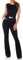 Koucla Business Long Schlag Jumpsuit Ärmellos mit Cutout und Deko Gürtel XL