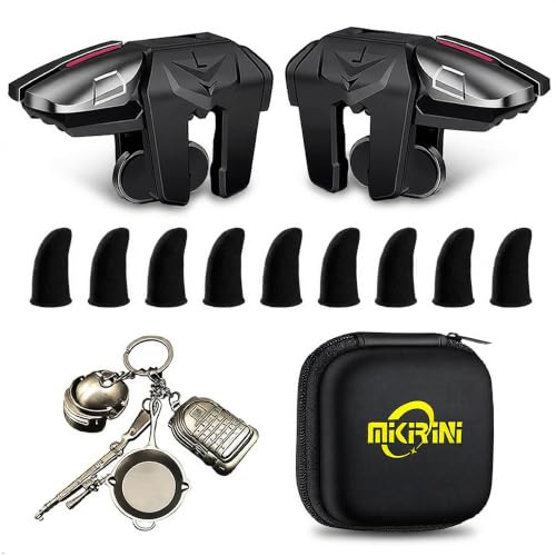 Mikirini 13-i-1 PUBG Mobile Triggers Combo, L2R2 4 Triggers mobiltelefonkontroll för PUBG/Fortnite/Call of Duty/Rules of Survival, Sik- och Fire Trigger för iPhone och Android-telefoner