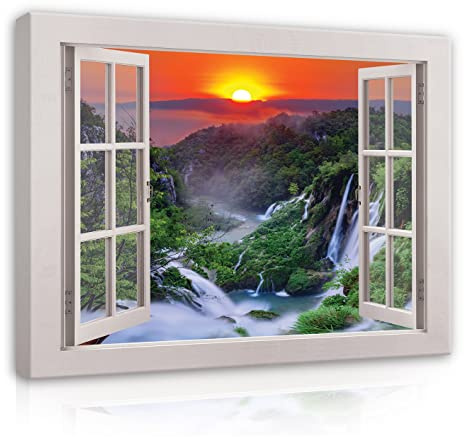 WallArena Leinwand Bilder 80x60 cm