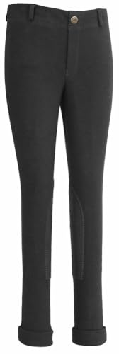 TuffRider Children's Cotton Embroidered Pull-On Jodhpurs - Black - 12
