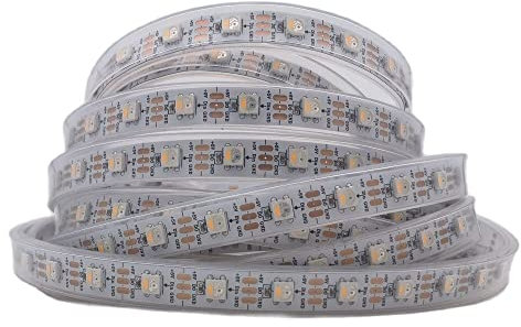 RGBW SK6812 (ähnlich WS2812B) RGB+Warmweiß 5m 60LEDs/pixel/m Individuell adressierbar Flexibel 4 farbe in 1 LED Traumfarbe LED Streifen Wasserdicht IP67 Weiß Pcb DC5V