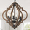 Eayaya Candelabros de granja para comedor, lámpara rústica de 6 luces para comedor, lámpara colgante de madera negra para isla de cocina, lámpara bohemia para dormitorios, entrada, sala de estar