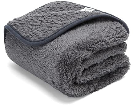 Nobleza Hundedecke Weiche Fleecedecke Waschbare Deck für Haustier Hunde Katzen Welpen Weiche Warme Matte, Grau 160 * 120cm