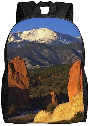 Elch Malerei Gedruckt Laptop Rucksack Für Männer Frauen Leichter Casual Daypack Reiserucksack Für Sport, Pikes Peak Colorado, One size
