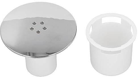 Tissting Dusch Abfluss Abdeckung, Chrom Duschwannen Abfluss Abdeckung Schneller Durchfluss, 90mm Lochabdeckung, Chrom und Weiß, für Badezimmer und Hotel