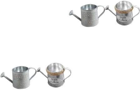 Zerodeko 4piezas Regadera De Hierro Vintage para Decoración De Mesa y Arreglo Floral Contenedor De Plantas para Interior y Exterior Jarrón Rústico para Jardín y Ventanas