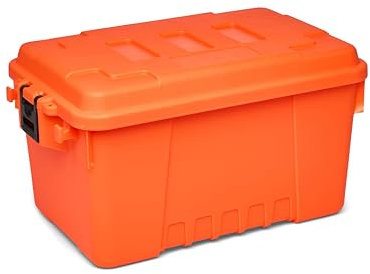 PLANO Sportsman's Trunk - Small 53ltr,Blaze Orange, Military-Grade Storage Box with Lid, Heavy Duty, Large, Camping & Army Storage Trunks, Perfect for Hunting, Paintball, Airsoft or Home Storage