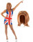 Fun Shack Robe Union Jack Femme, Déguisement Années 90, Chanteuse Disco, Carnaval Drapeau Anglais, S