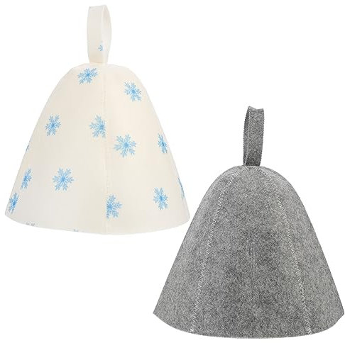 BESPORTBLE Saunahut 2 Stück Vaporarium-Hut Sauna-Filzhut Russische Banja-Kappe Ukrainische Saunahut Badezimmer-Duschhüte Für Heißes Trockenes Dampfbad