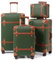 Urecity Vintage Reisekoffer Set 4 Teilig Leicht Retro Lederkoffer Hartschale Trolley Handgepäck Sets mit TSA Schloss und 8 Rollen (S-M-L-XL) (Grün, Kofferset)