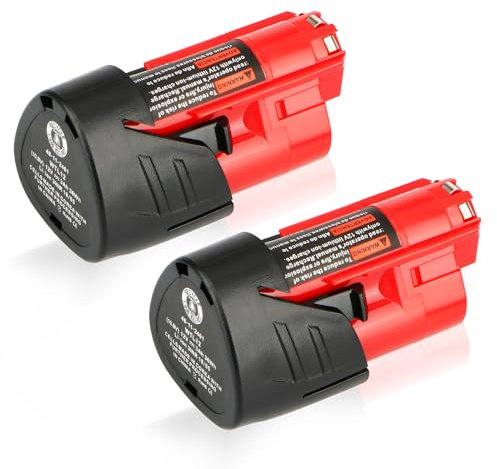 2 Pack Waitley 12V 3A Replacement Battery Compatible with Milwaukee M12 Power Tools